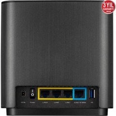 Asus ZenWifi XT8 Wifi6 Gaming Ai Mesh AiProtectionPro Torrent Bulut Dlna Kablosuz Ağ Dağıtım Mesh Sistemi(Siyah Tekli Paket)