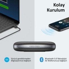 Anker PowerConf Bluetooth Konferans Cihazı Kablosuz Mikrofonlu Hoparlör - A3301