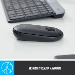 Logitech M350 Pebble Sessiz Kablosuz Kompakt Mouse - Siyah