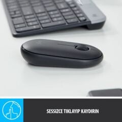 Logitech M350 Pebble Sessiz Kablosuz Kompakt Mouse - Siyah
