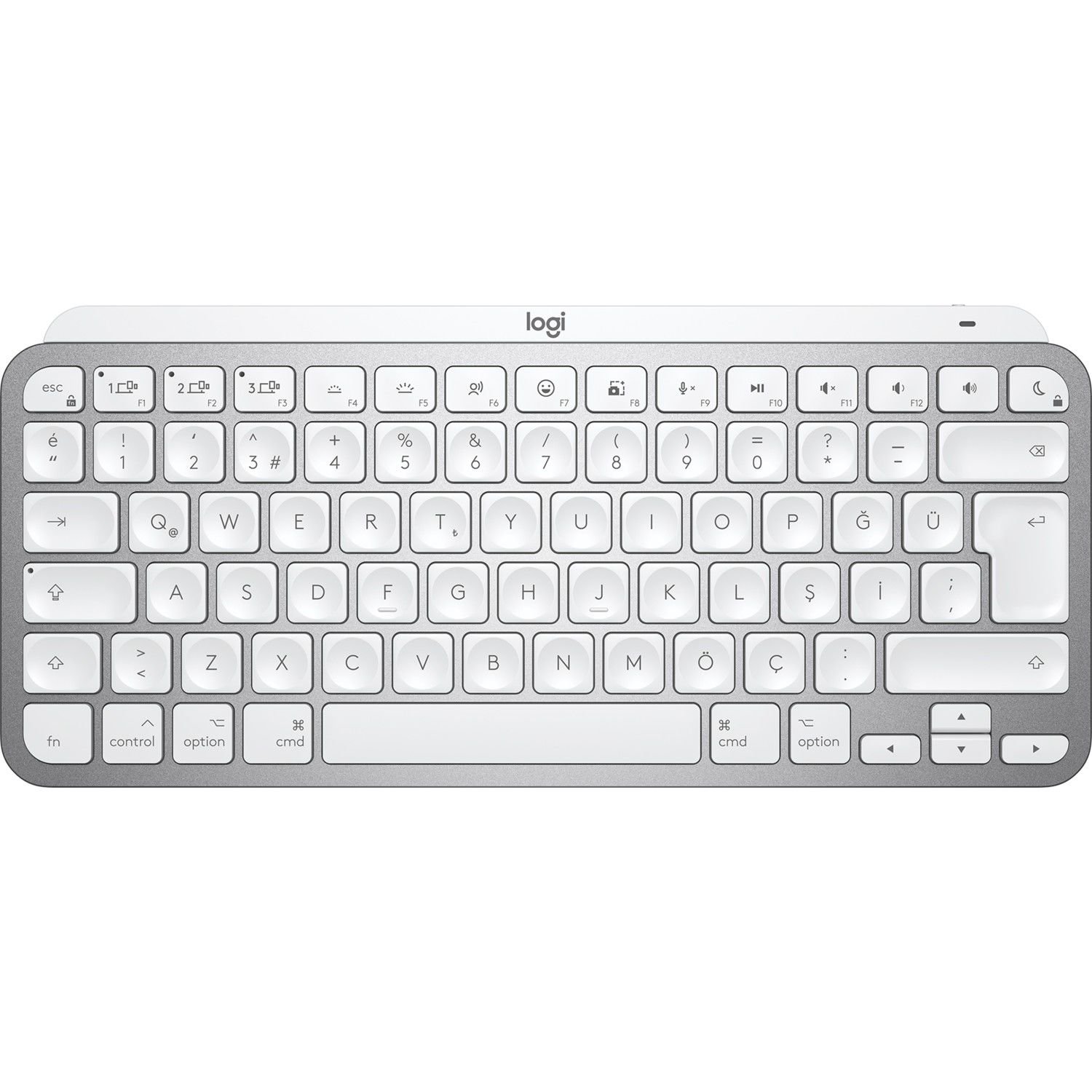 Logitech MX Keys Mini Mac İçin Minimalist Kablosuz Aydınlatmalı İngilizce Q Klavye - Beyaz