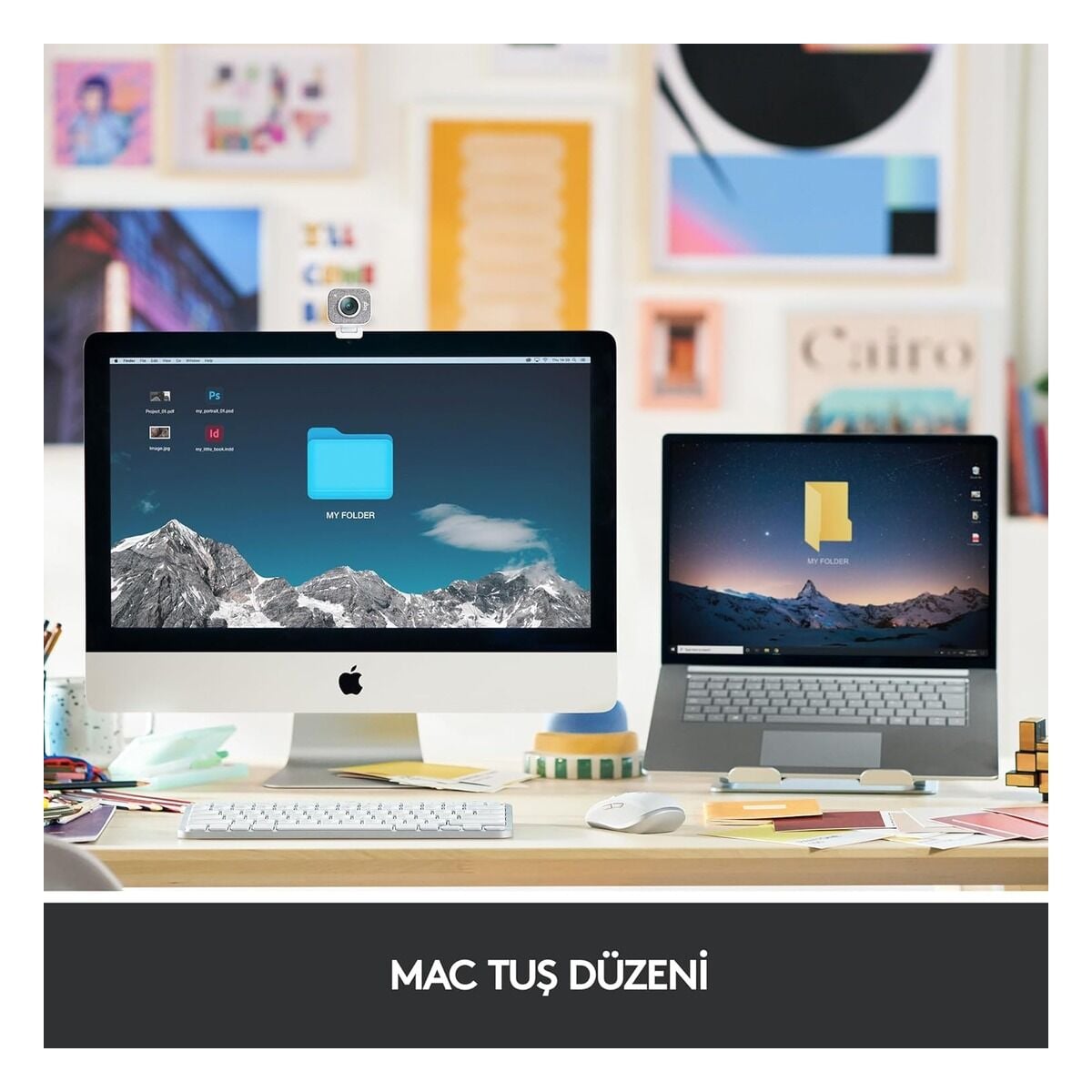 Logitech MX Keys Mini for Mac Kablosuz Aydınlatmalı İngilizce Q Bluetooth Klavye