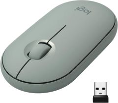 Logitech M350 Pebble Sessiz Kablosuz Kompakt Mouse Yeşil Ökaliptüs